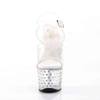 Pleaser - STARDUST708 Sandale à bride à la cheville, Pole dance chaussures - Chaussures de pole dance - Transparent/Couleur argent Product image